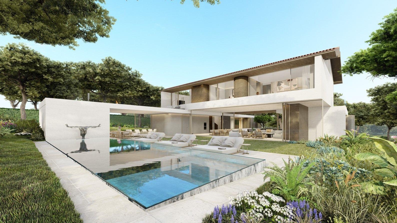 Pool terrace of a villa at Quinta do Lago